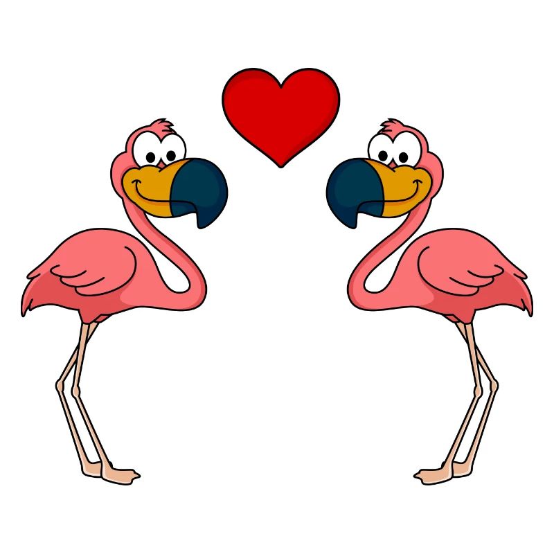Flamingo Comic Paar liebe