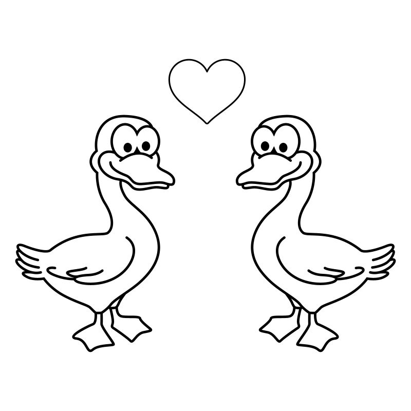 Gans Comic Paar Liebe