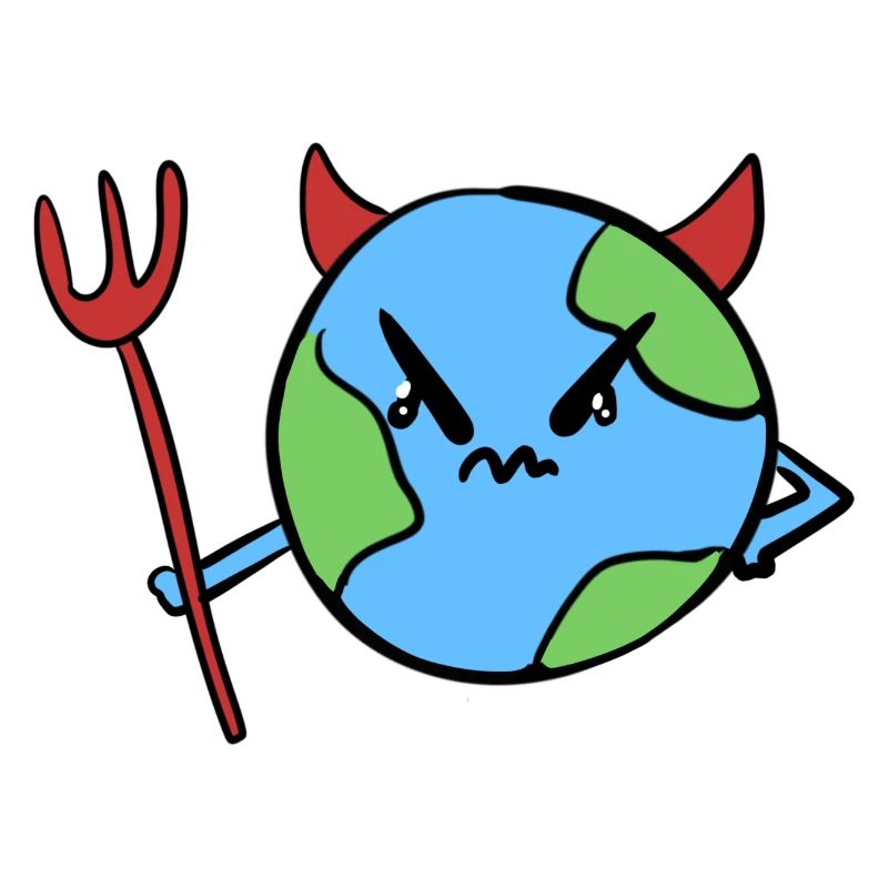 Devil Earth world symbol evil angry