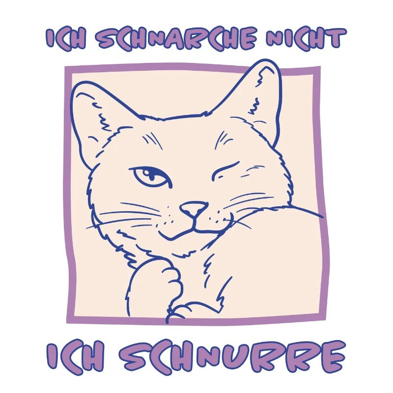Schnurren Schnarchen Schlaf Spruch Katzen Geschenk