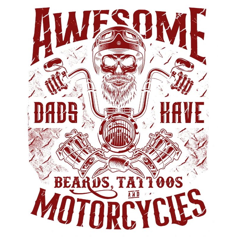 Biker Dads Have Tattoos Beards Ride Motorcycles