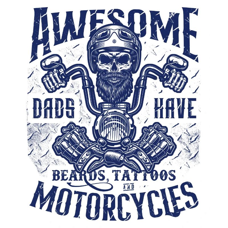 Biker Dads Have Tattoos Beards Ride Motorcycles