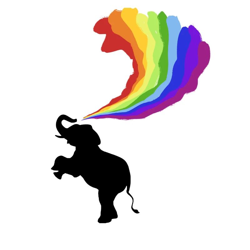 Elephant Elephant Rainbow Couleurs Arc-en-ciel