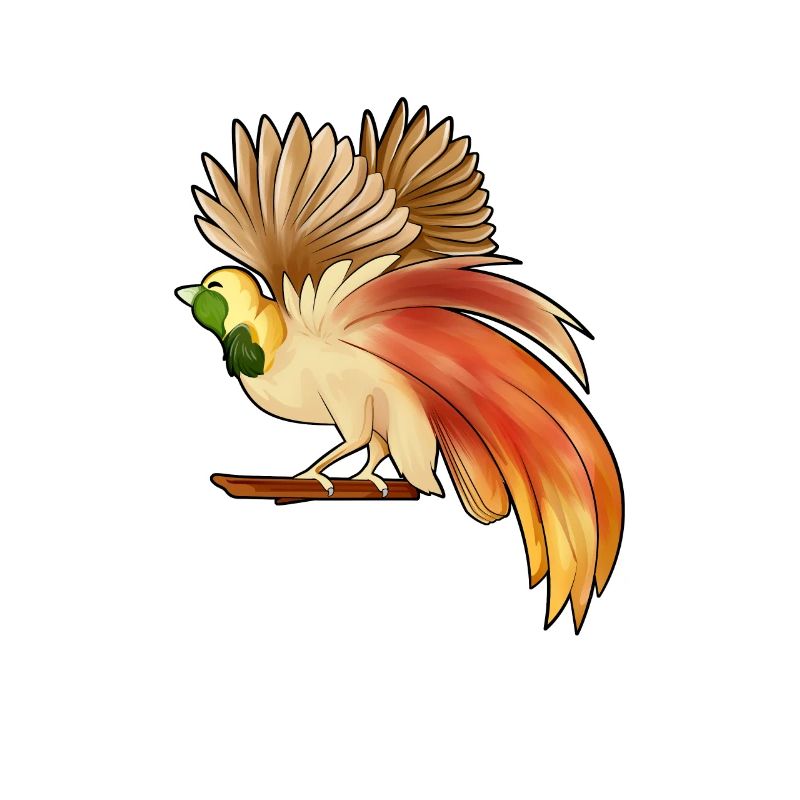 Dessin d’un oiseau de paradis raggi