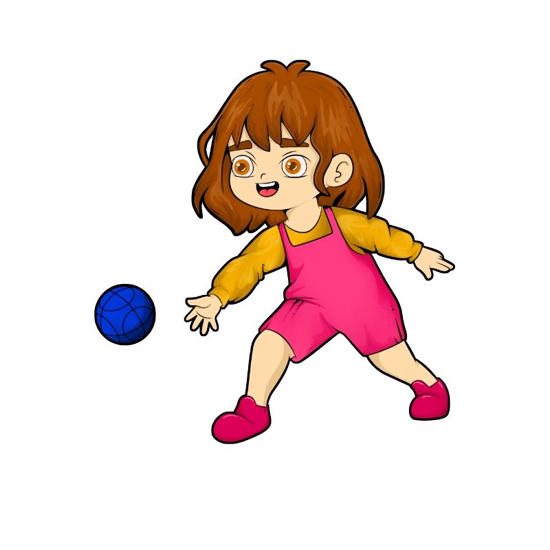 Mädchen spielt Bocce Ball
