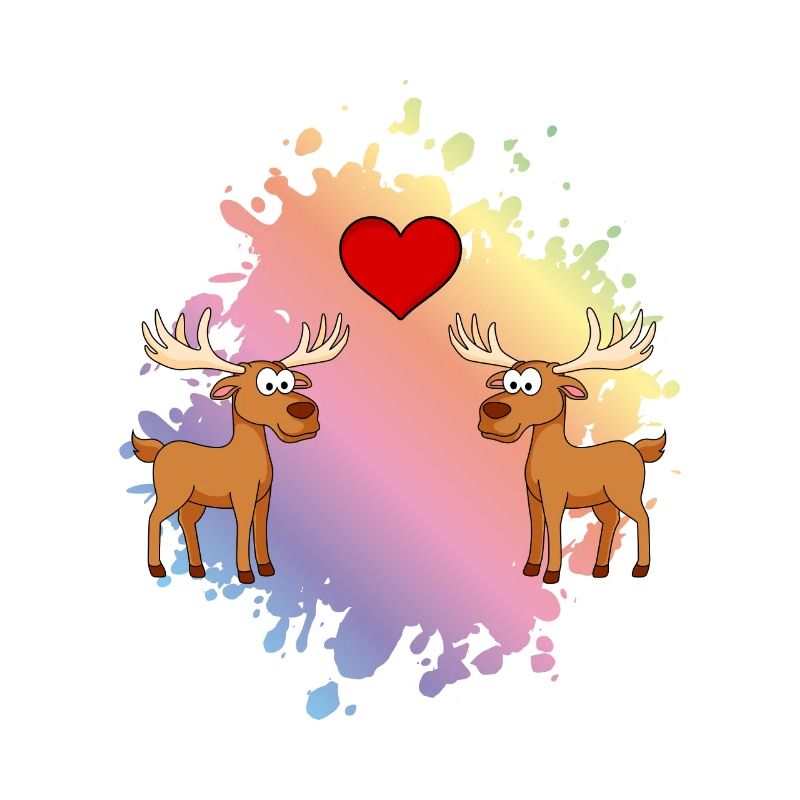 Elch Comic Paar Liebe