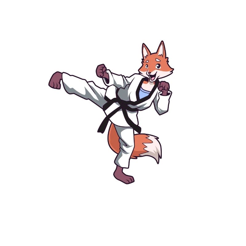 Dessin animé Fox faisant du Hapkido