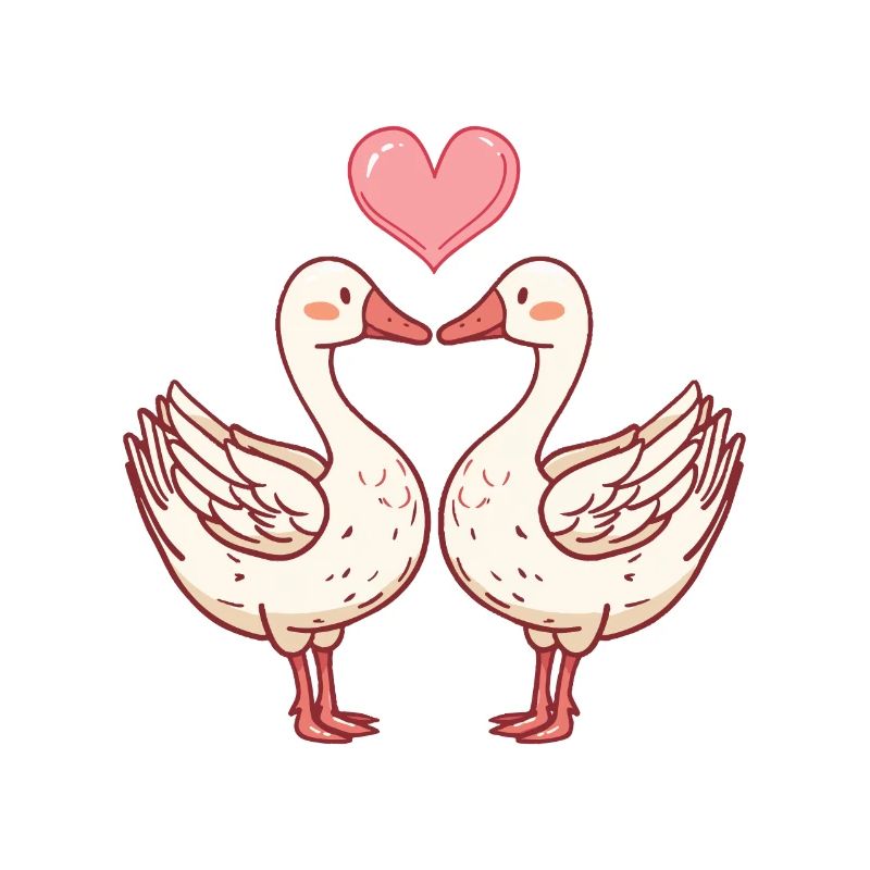 Gans Comic Paar Liebe