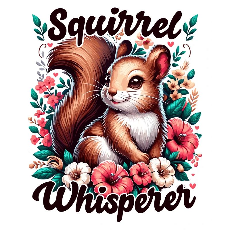 Squirrel Whisperer Floral Squirrel Lover