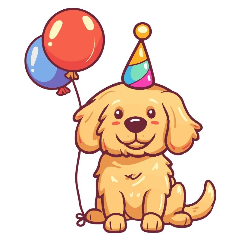 Golden Retriever Hunde Geburtstag Comic
