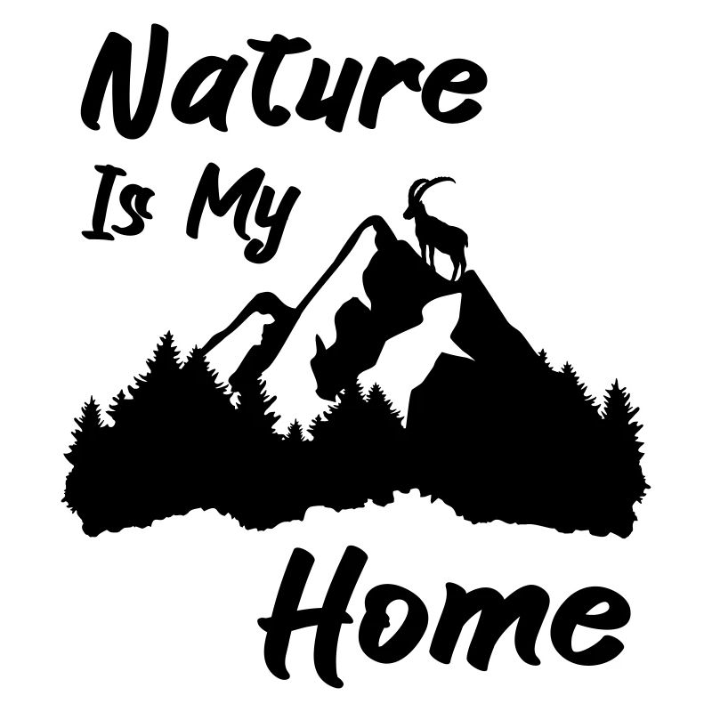 Berge, Wald und Steinbock
