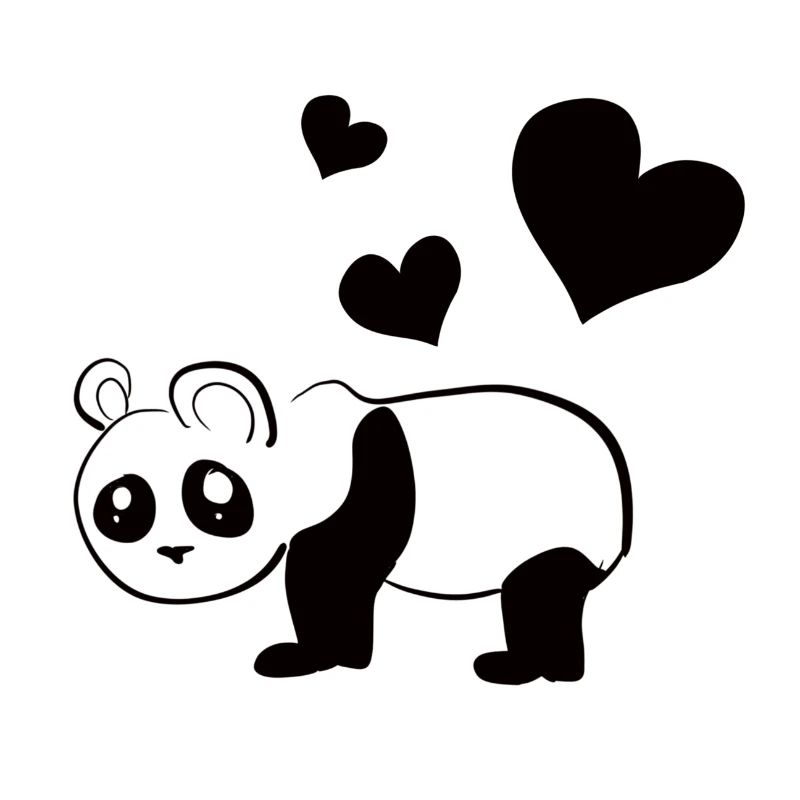 Panda Bear Cœurs d’animaux