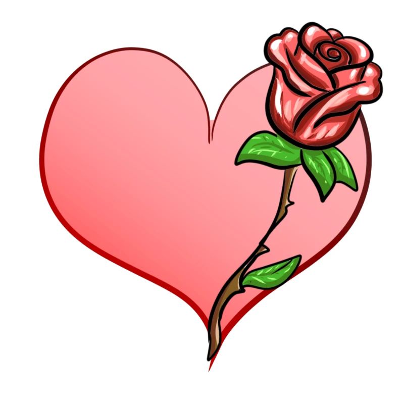 Symbole de forme de cœur de fleur de rose