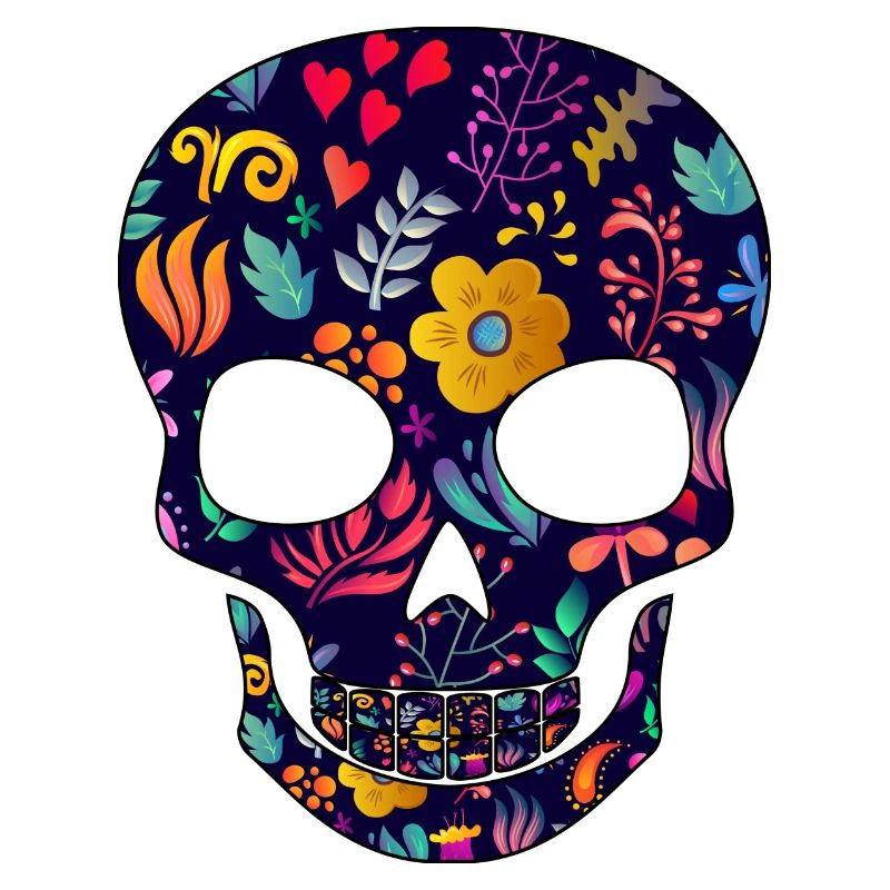 Skull tête de mort fleur fleur