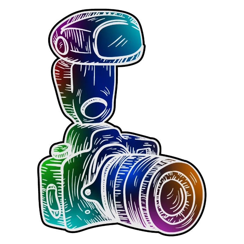 SLR camera with flash
