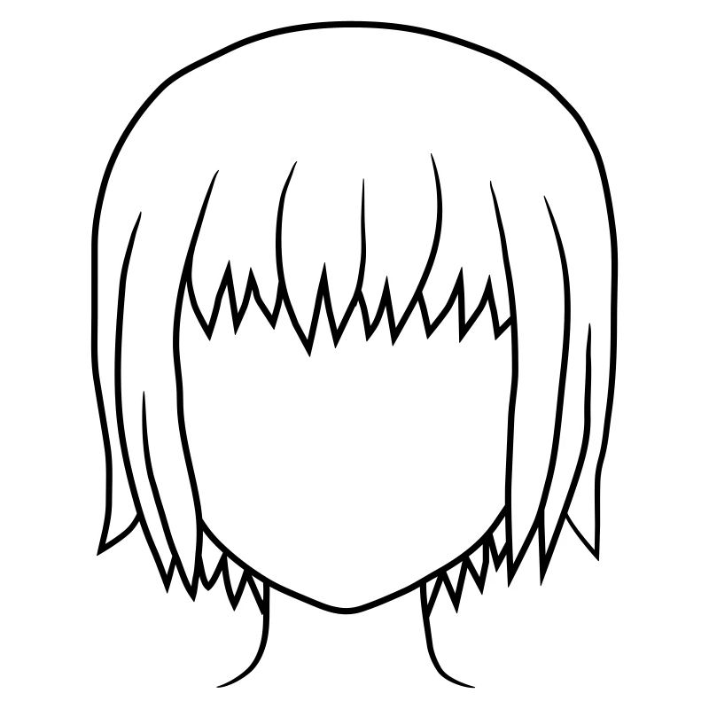 Manga Mädchen Gesichtslos Kopf