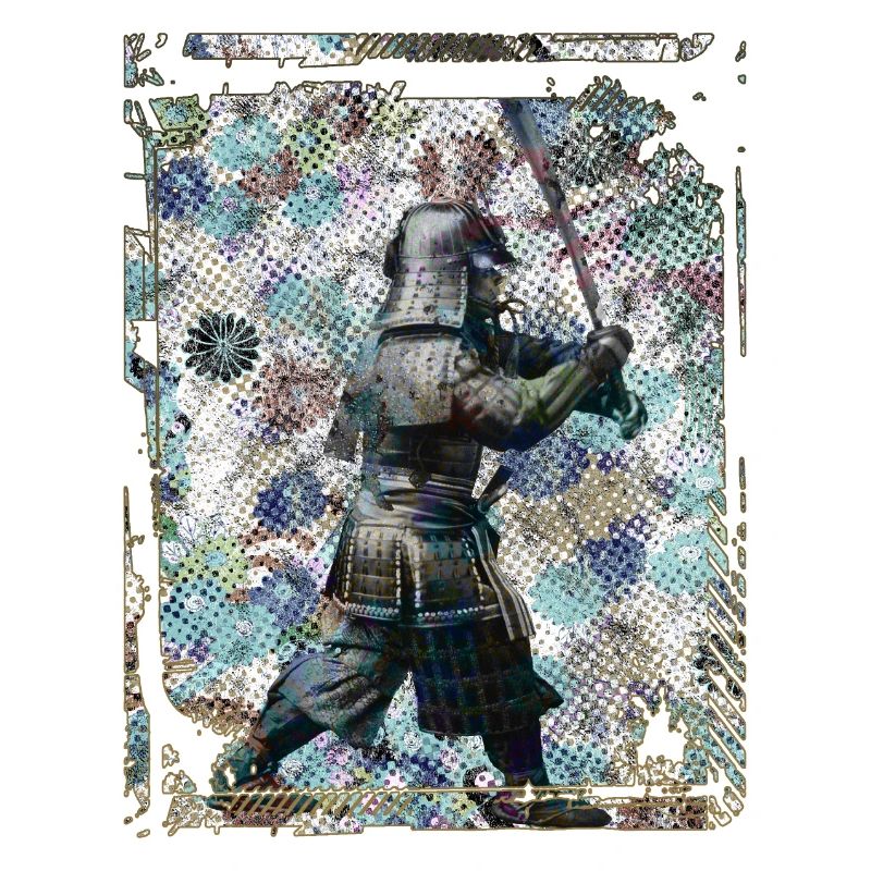 Statue de Samouraï Japonais Collage Art 92