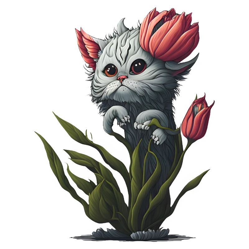 Chat extraterrestre fleur