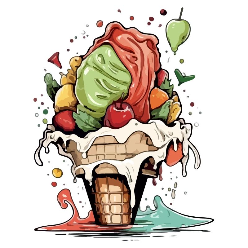 Fruchteiswaffel