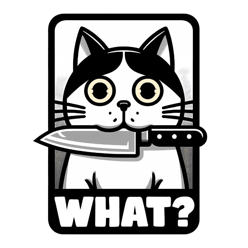 QUOI? UN CHAT AVEC UN COUTEAU