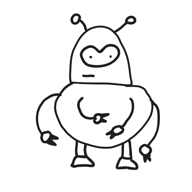 Cuddly Alien Robot Doodle
