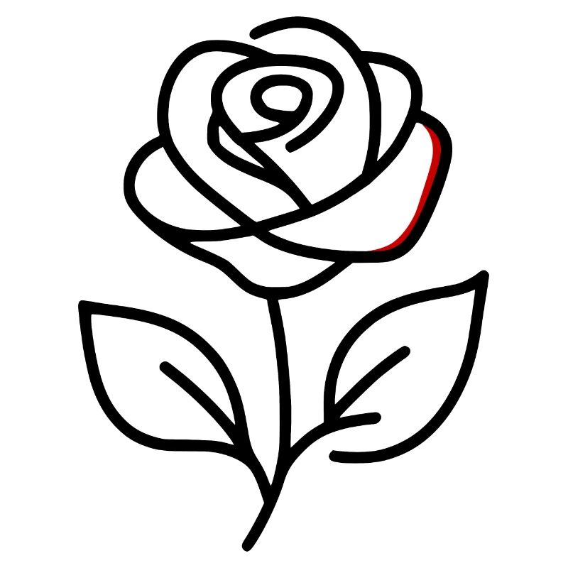 minimalistische stehende Rose