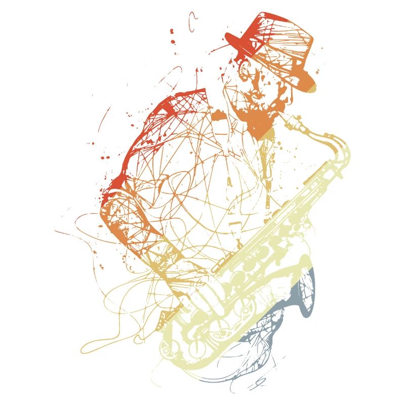 Dessin de saxophone rétro