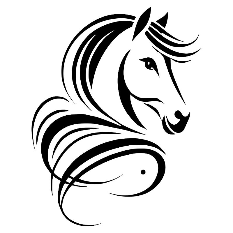 Dessin abstrait de cheval stylisé