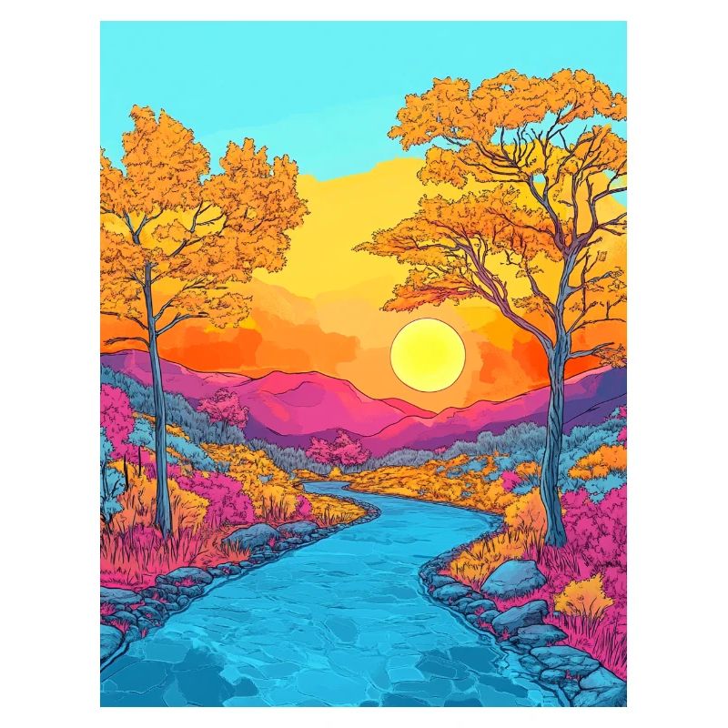 Lebendige Herbstlandschaftsszene