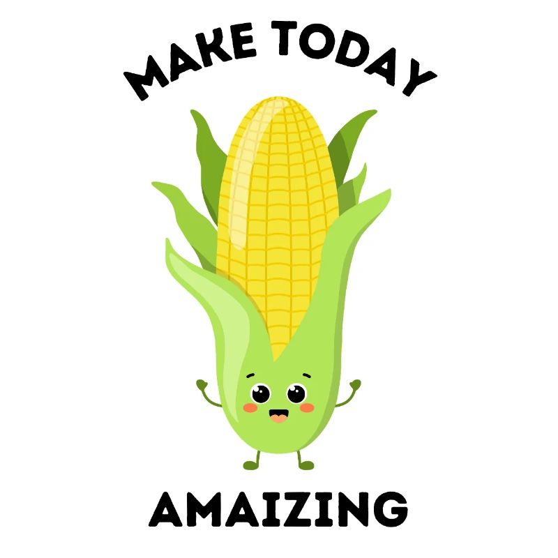 Mignon jeu de mots maïs dessin animé « Make Today Amaizing »
