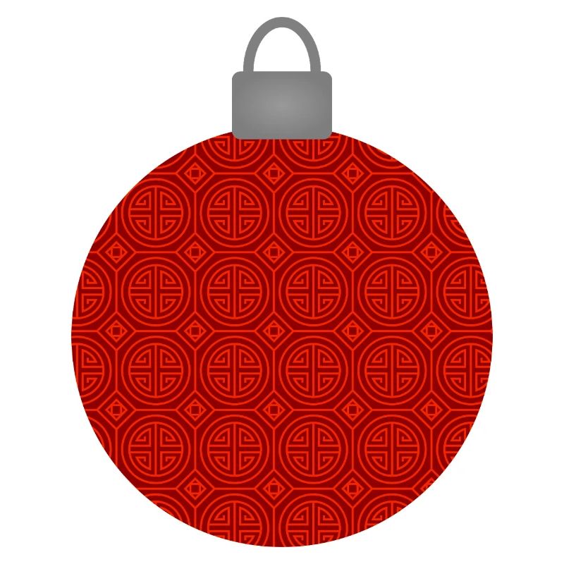 Rotes Rundmuster Weihnachtskugel