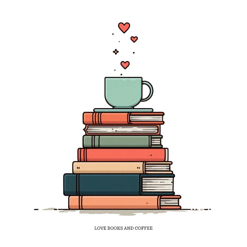 Stack of books & coffee cup