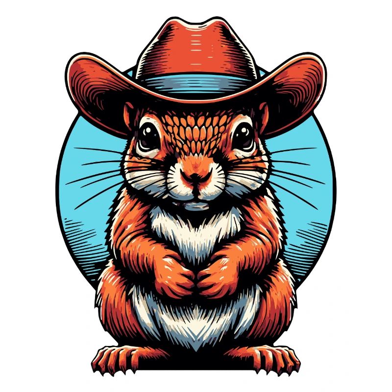 Cowboy Squirrel Graphic