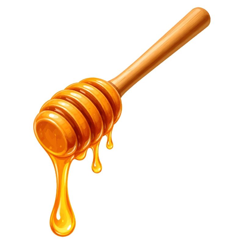 Honiglöffel mit tropfendem Honig Illustration 