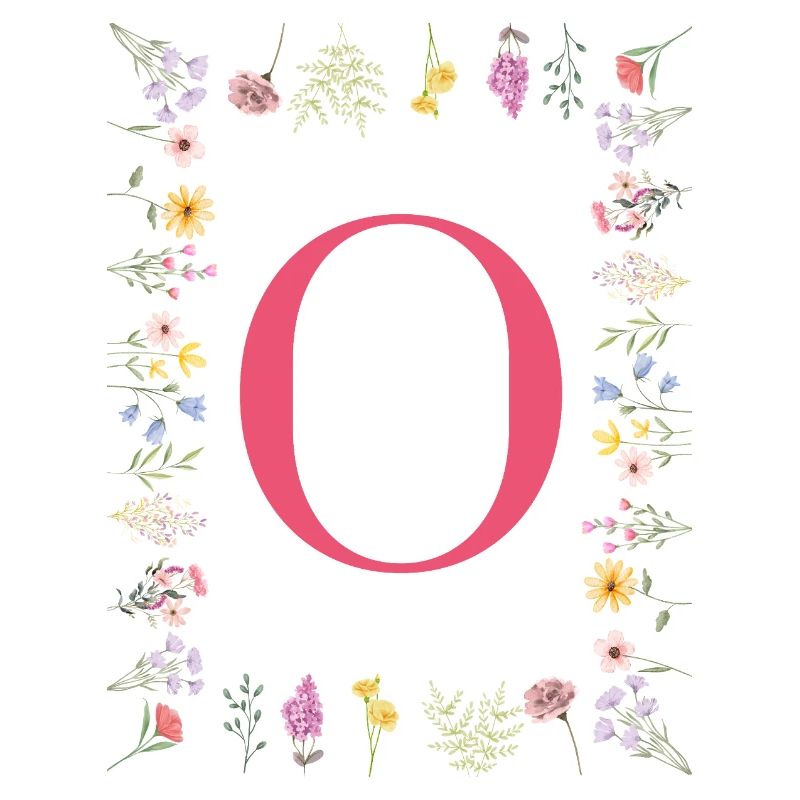 Initiales florales « O », lettres monogrammes