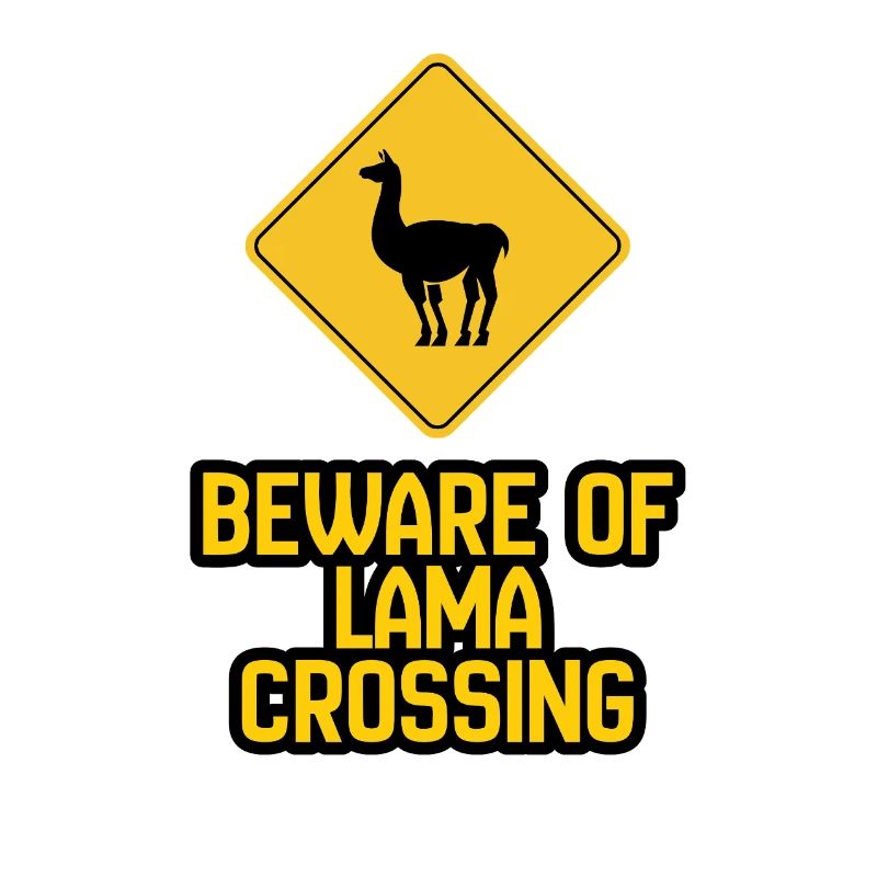 Lama Crossing Warnschild