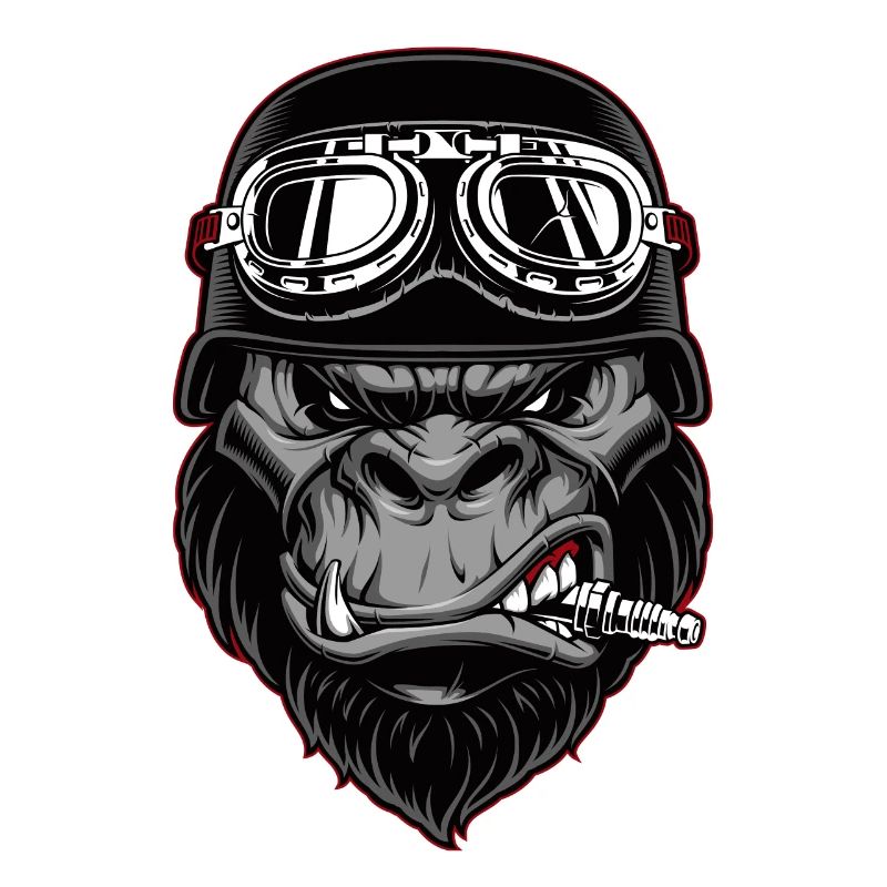 Biker Gorilla Motorcycle Silverback Monkey Gift