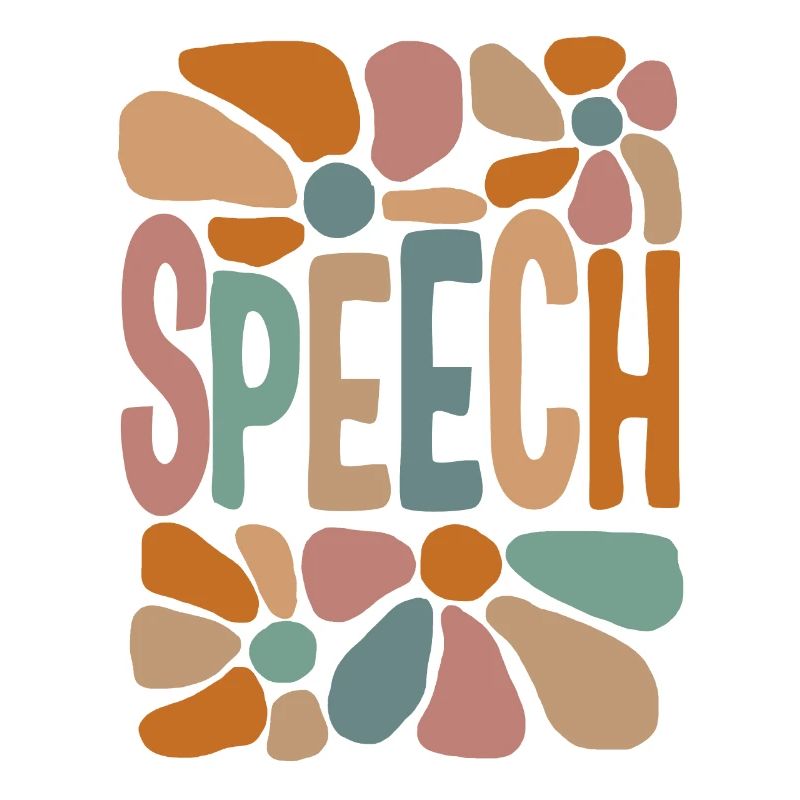 Logopäde Hemd, Speech Floral Bunt