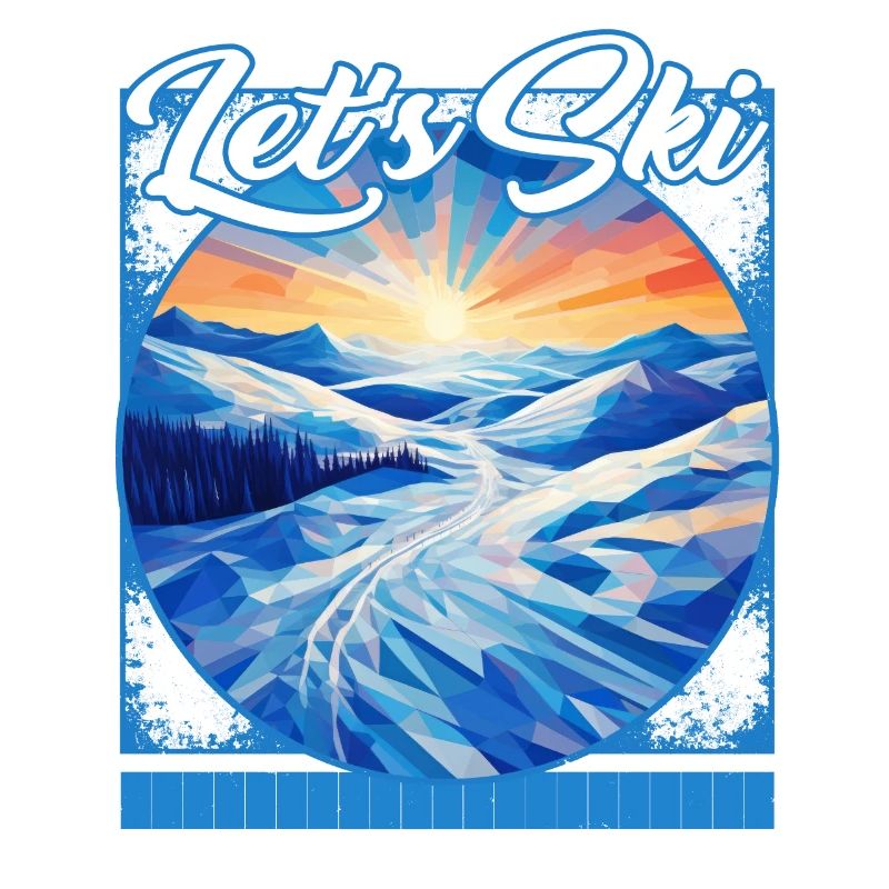 Let's Ski Abstract Alpine Art Gradient Glades