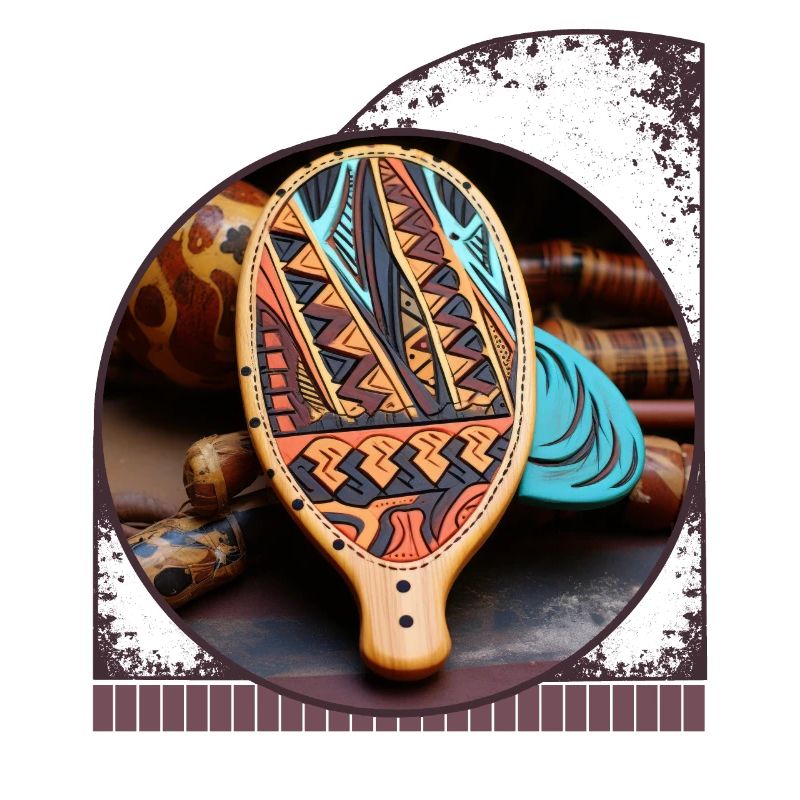 Tribal Patterns And Textures On Pickleball