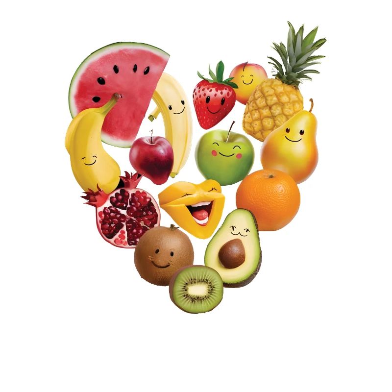Fruchtcollage Herz Geschenk