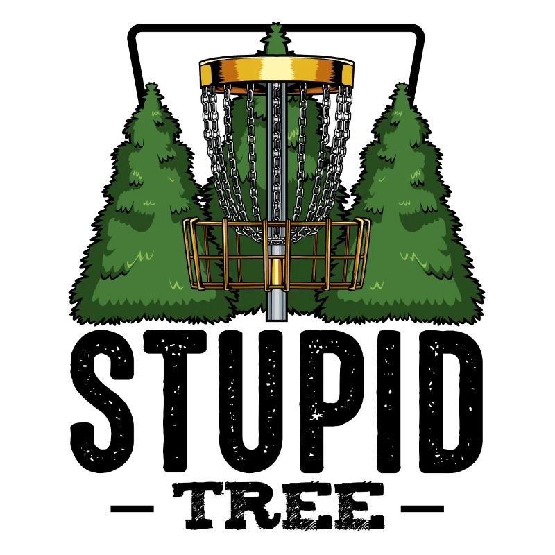 Stupid Tree Discgolf Spruch Frisbee Geschenk