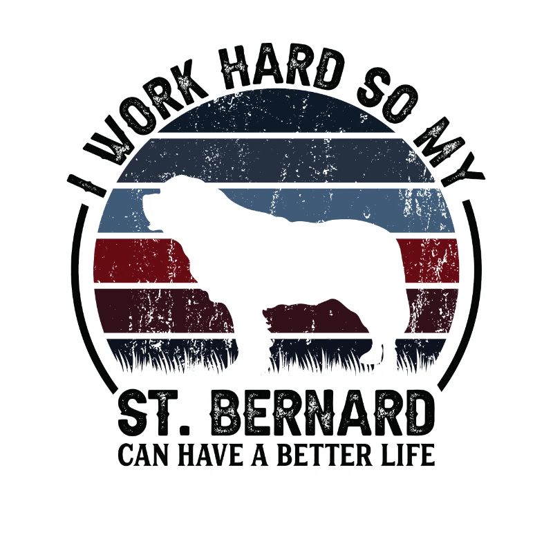 Work Hard Work - Retro St. Bernard