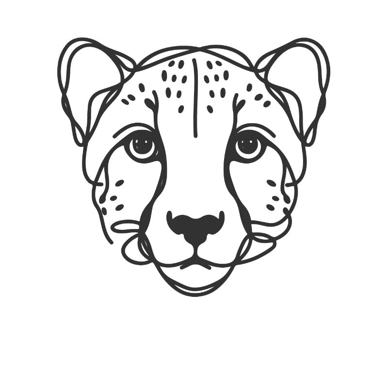 Line Art Dad Mom - Cheetah