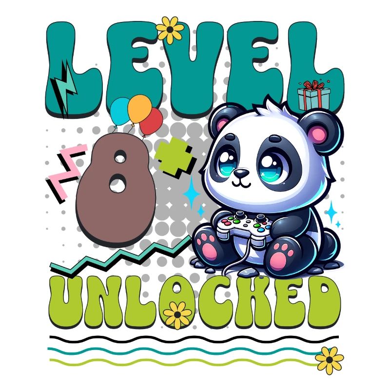 8. Geburtstag Level Unlocked Gaming Panda