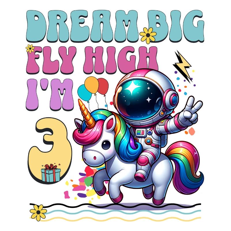 Astronaut Einhorn 3. Geburtstag