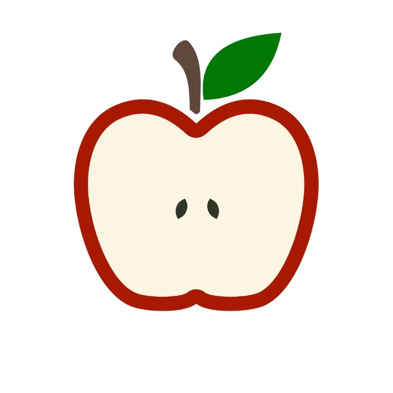 Half Apple Fruit Illustration