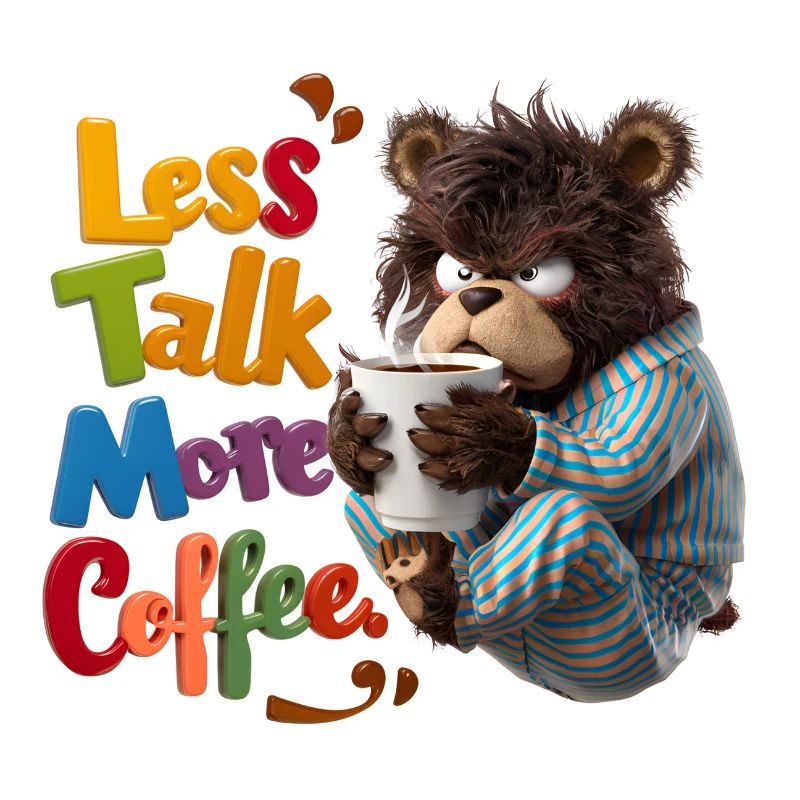 ours et café - moins de bavardage plus de café