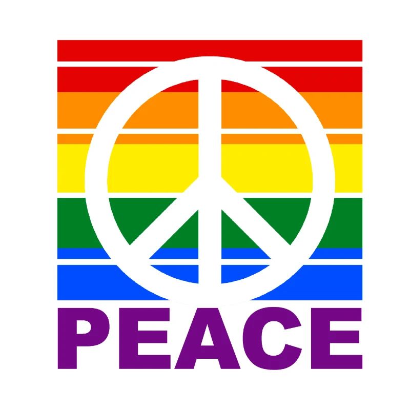 Buntes Peacezeichen Peace Zeichen Regenbogenflagge