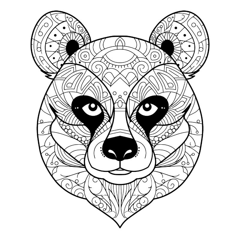 Abstract Panda Essence: Intricate Line Art Interpr